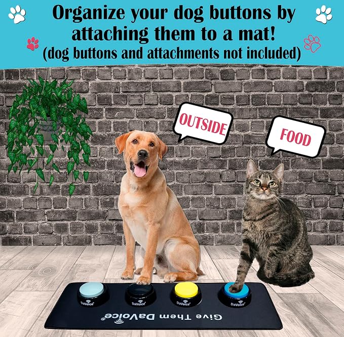 DaVoice Dog Button Mat, 4 Button Placements