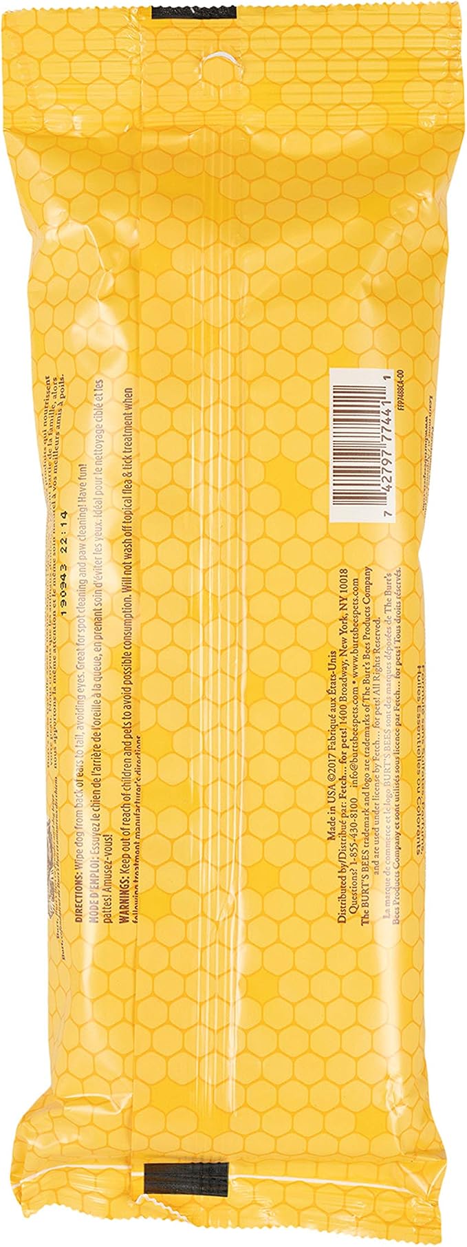 Burt's Bees for Pets Honey Multipurpose Dog Grooming Wipes, 50 Count