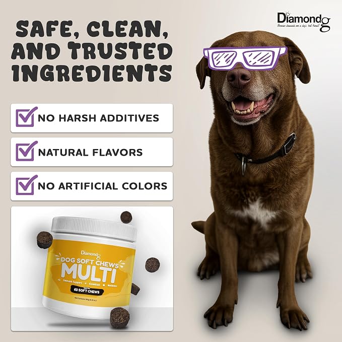 Diamondg Dog Mutivitamin Chews with Turkey Tail & Probiotics, 60ct