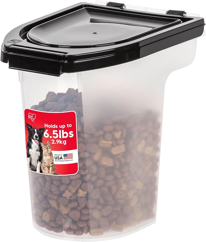 IRIS USA Dog Food Storage Container, Up to 6.5 lbs, Black