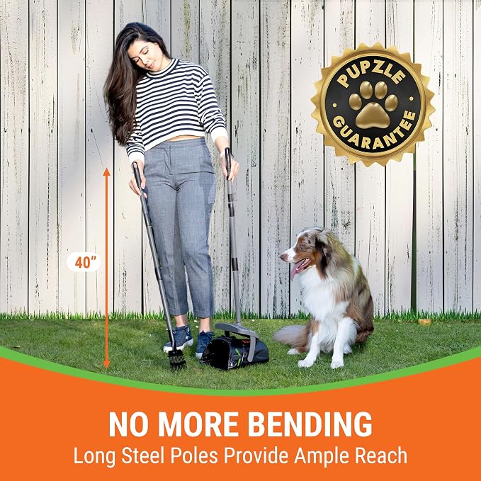 Pupzle Large Dog Poop Trash Can with Pooper Scooper and 55 Poop Bags