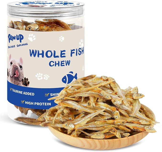 PAWUP Dried Whole Fish Dog Treats, High Protein Omega-3 Snacks