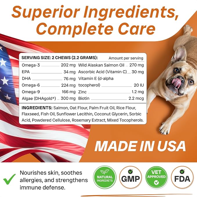Fish Oil Omega 3 for Dogs - Itch & Allergy Relief, Skin & Coat Supplement
