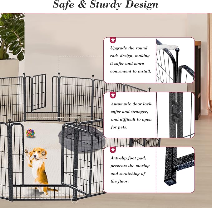 Dog Playpen with Door, 32in 28 Panels