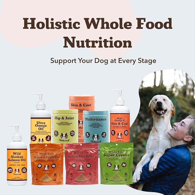 Natural Dog Company Wild Alaskan Fish Oil for Dogs – Salmon & Pollock Omega 3 Dog Oil Blend with EPA DHA for Skin Coat Health, Itchy Relief, Joint Heart Immune Support, Liquid Food Topper, 32 oz