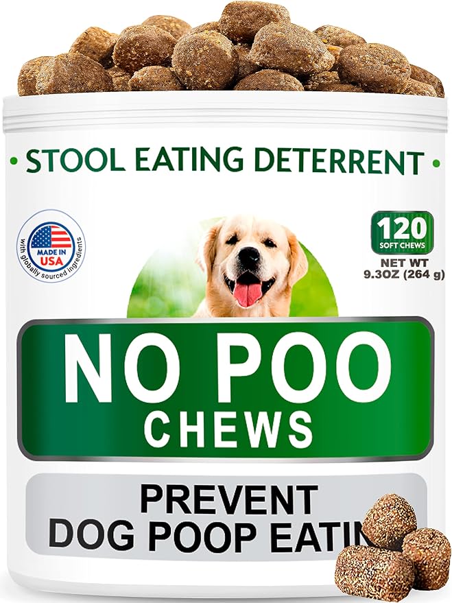 Glucosamine Bacon Flavor + NO PОO Treats Bundle - Joint Pain Relief + Coprоphagia Treatment - Chondroitin, MSM, Omega-3 + Probiotics & Enzymes - Digestive Health - 240 Soft Chews - Made in USA