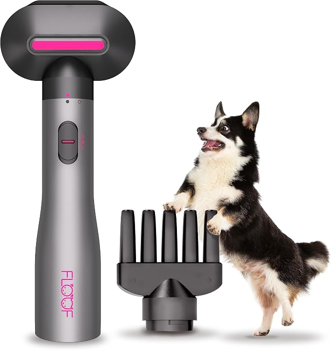 FLOOF Pet Hair Dryer, 2-in-1 Dog Comb Dryer, Drying & Combing with Negative Ions, Adjustable Temperatures, 20V Powershare Freedom, FLOOF Portable Pet Grooming System (Battery not Included