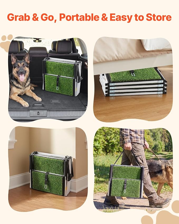 VEVOR Dog Stairs for Car, 4 Steps Extra Wide Foldable Dog Ramp for Large Dogs with Non-Slip Surface, Portable Lightweight Pet Stairs Ladder for Car, SUV, Truck, High Bed, Sofa, Support up to 200 lbs