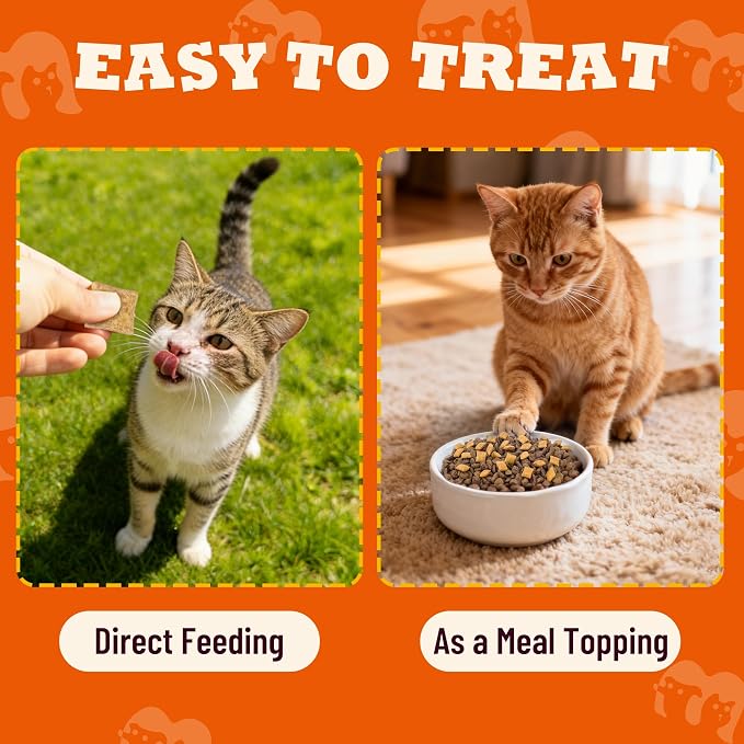 Cat Vitamins Treats with Taurine & Omega-3 13.05oz Chicken Taste | 7-in-1 Multivitamins & Taurine Supplement for Cats & Dogs - Heart, Vision & Immune Support - Digestive, Skin & Coat Health
