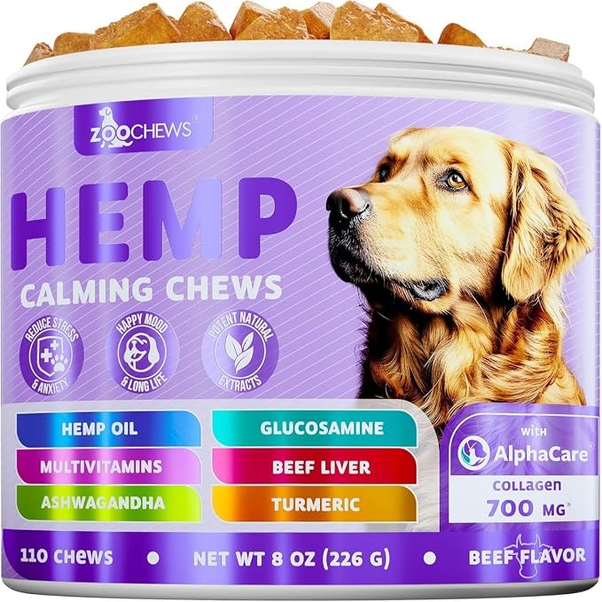 Natural Calming Dog Treats Calming Oil, Valerian, Glucosamine