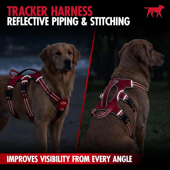 Tuff Pupper Escape Proof No Escape Dog Harness | 5 Point Adjustable Fit Harness for Dogs | Padded Dog Harnesses | Handle Dog Lift Harnesses