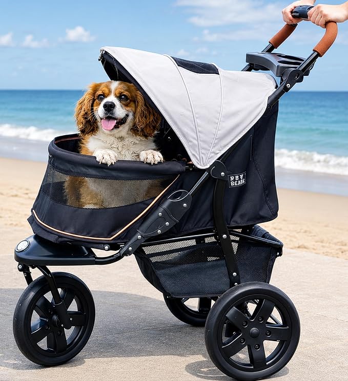 Pet Gear No-Zip AT3 Pet Stroller - Light Sand, Jogging Tires