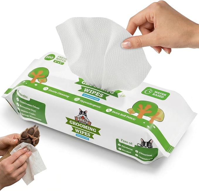 Pogi's Dog Grooming Wipes, Fragrance Free, 100 Count