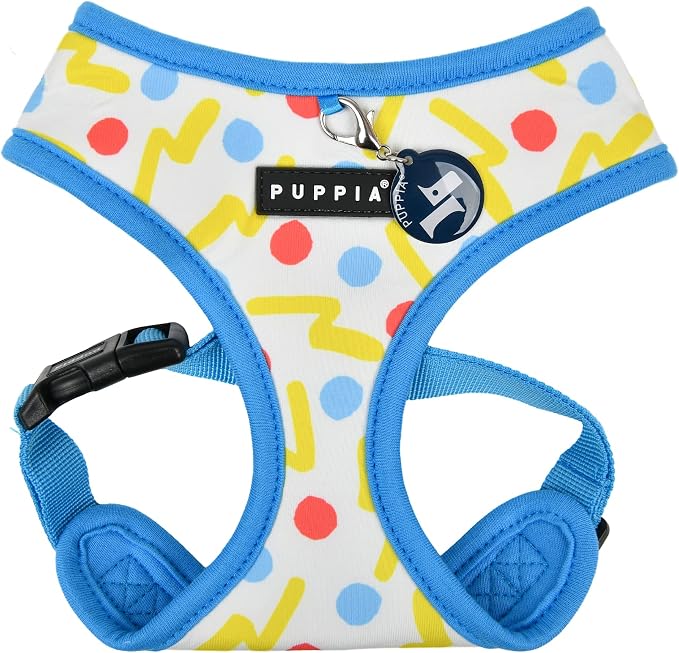 Puppia Spring and Summer Fashion Over-The-Head Dog Harness, Blue_Fete, Large