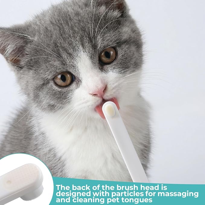 Styquenzer 5 PCS Pet Toothbrush for Cats and Dogs, 360 Degree Ultra Soft Bristle Puppy Tooth Brush Kit, Ergonomic Pet Toothbrush for Deep Cleaning Dental Care, Gentle on Gums for Kitten Small Dogs