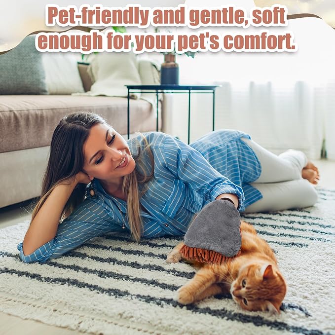 Teenyyou 2 Pcs Dog Towel Mitt Dry Bath Gloves Chenille Microfiber Paws Clean Pet Hair Washing Gloves Dog Grooming Mitts Bath Supplies for Cats Rabbits Horses Suitable for Long/Short/Poodle Fur(Brown)