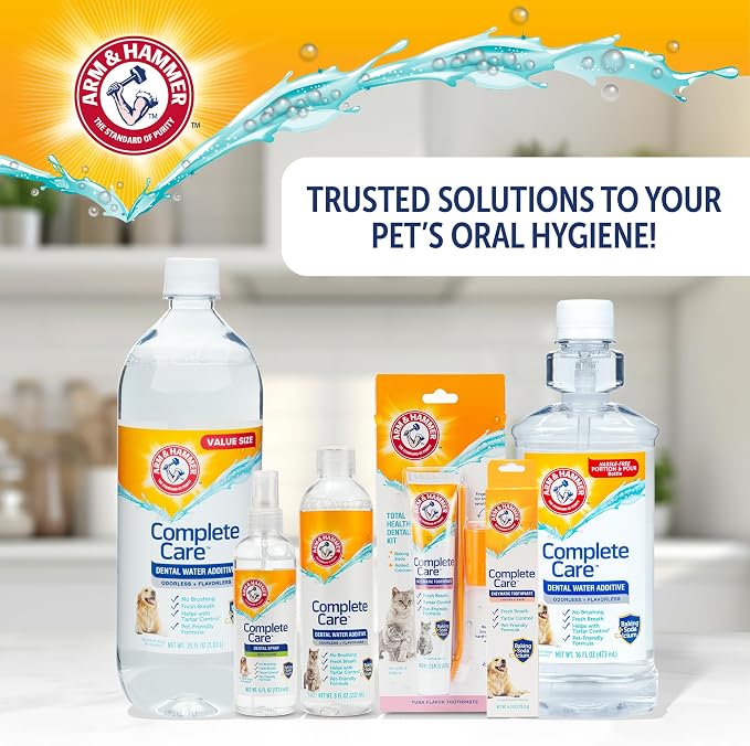 Arm & Hammer Complete Care Puppy Dental Kit, Peanut Butter, 2.5 Oz, 2-Pack | Enzymatic baking soda formula, fluoride-free, peanut butter flavor, toothbrush and microfiber brush included