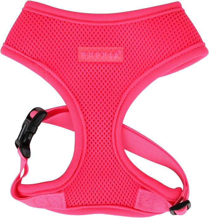 Puppia Soft Harness A XL Over-The-Head Soft Mesh Harness Neon Pink