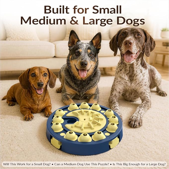 KADTC Large 3 Levels, Dog Puzzle Toy, Mental Stimulation for Smart Dogs | Four Ways Grow from Beginner to Advanced, Beat Boredom, Sharpen Focus,Channel Excess Energy and Stay Fresh Beyond One Solve.