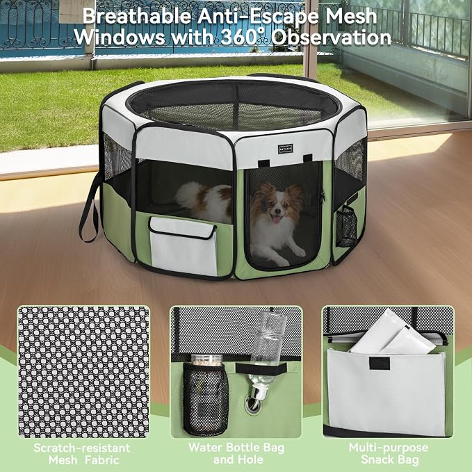 PETSFIT Puppy Playpen, 29in, with Waterproof Mat