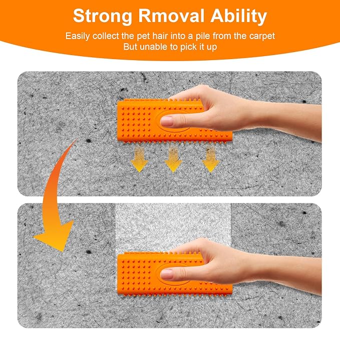 2pcs Pet Hair Remover, Orange+Red