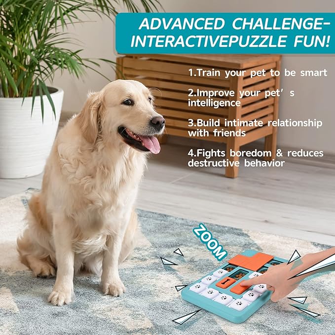 FOXMM Dog Puzzle Toys - Interactive IQ Training & Mental Stimulating Toys for Large, Medium & Small Dogs