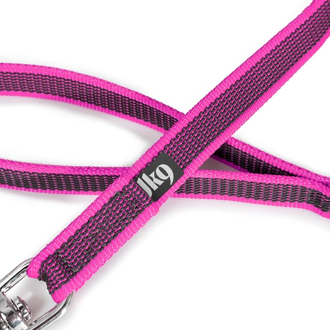 Color & Gray Super-Grip Leash with Handle, 0.79 in x 3.3 ft, Pink-Gray