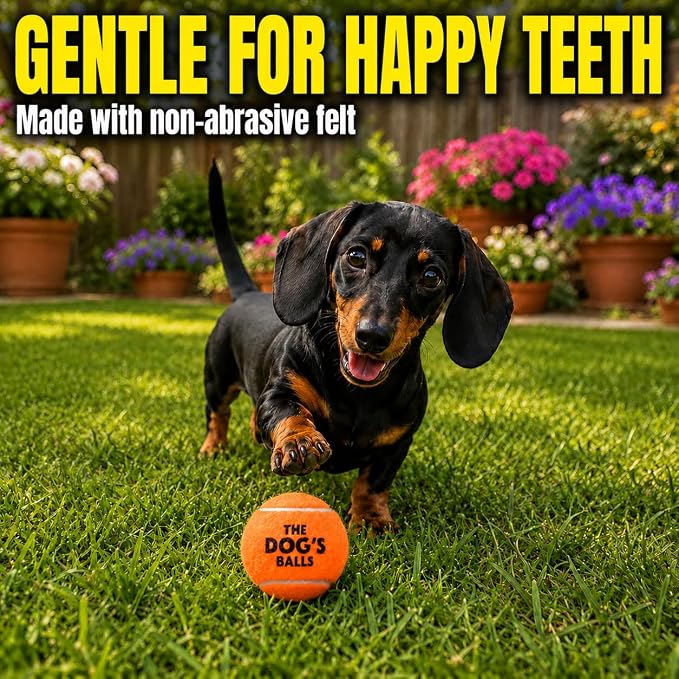 The Little Dog’s Balls Small Dog Tennis Balls 6-Pack Orange Floats in Water | Our fetch balls combine non-abrasive felt exterior and a thicker rubber core Durable Dog Toy for Outdoor Play & Training