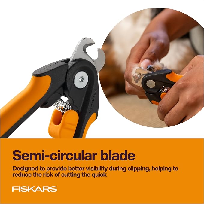 Fiskars Large Pet Nail Clippers, 5.75in, Orange/Black