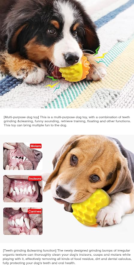 Raynier Squeaky Dog Balls for Dogs, Dog Toys for Aggressive Chewers Small and Medium Breed for Relieving Anxiety, Durable Anti-Stress Dog Ball, Outdoor Dog Toys, Water Toy for Dogs