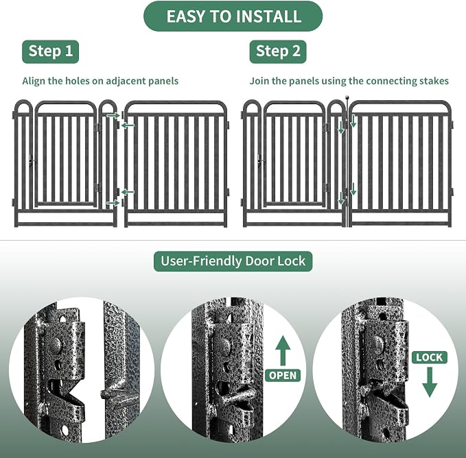 Dog Playpen Outdoor, 32in, 40 Panels, Heavy Duty, Rust Resistant