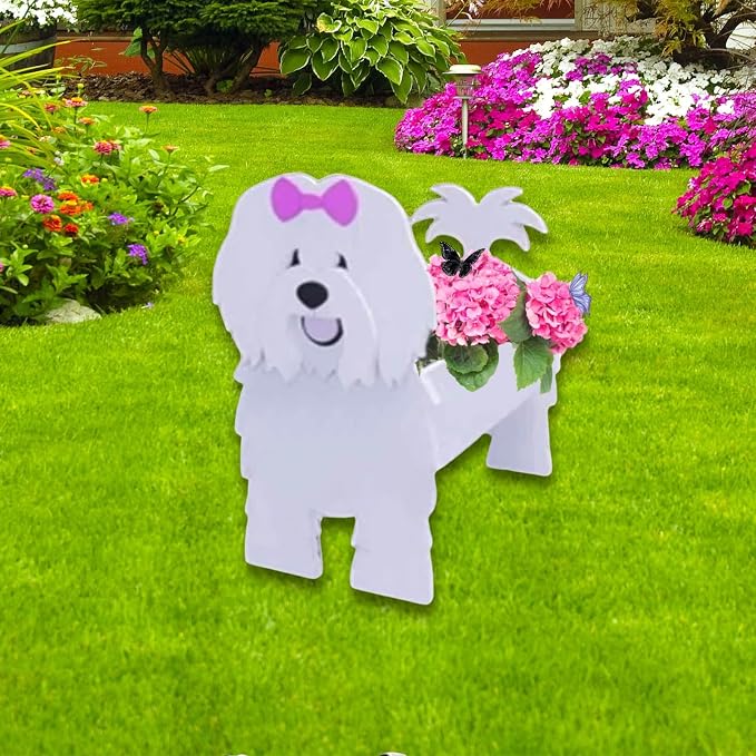 Cotton Veil Dog Planter Pots, Animal Shaped Flower Pot