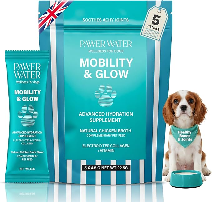 Advanced Joint & Hydration Supplement for Dogs – Vet-Approved - Soluble Powder with Collagen, Electrolytes, 7 Active Nutrients & Vitamins – Chicken Broth Flavor (Up to 4 Weeks Supply)