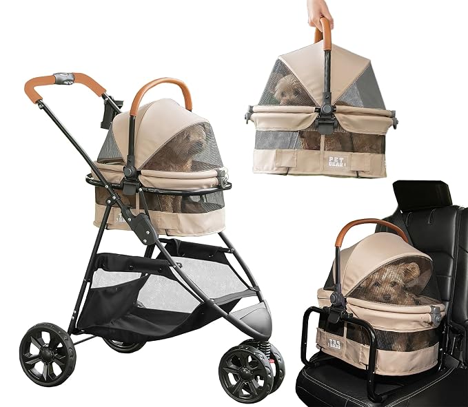Pet Gear 3-in-1 View 360 Travel System Stroller - Sand Dune, 3 Wheel
