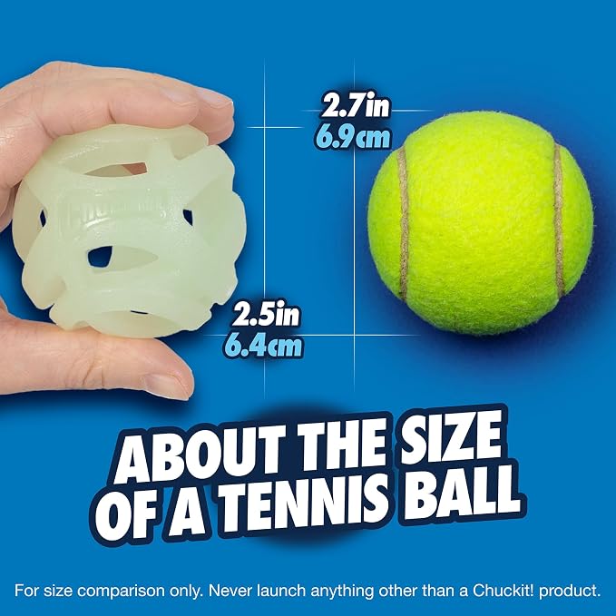 Chuckit! Air Glow Fetch Ball Dog Toy, Medium 2.5in, 2 Pack | Made for Dogs Weighing 0 to 60 Pounds