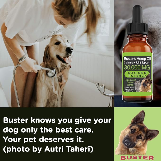 Buster's Hemp Oil for Dogs & Cats, Joint & Calming, Coat, 30ml