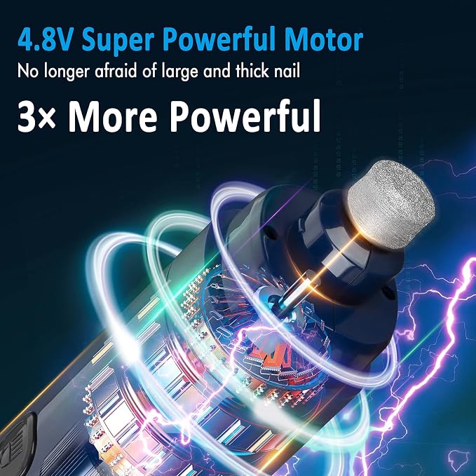 Casfuy 4.8V Super Powerful 2-Speed Dog Nail Grinder - Dark Blue