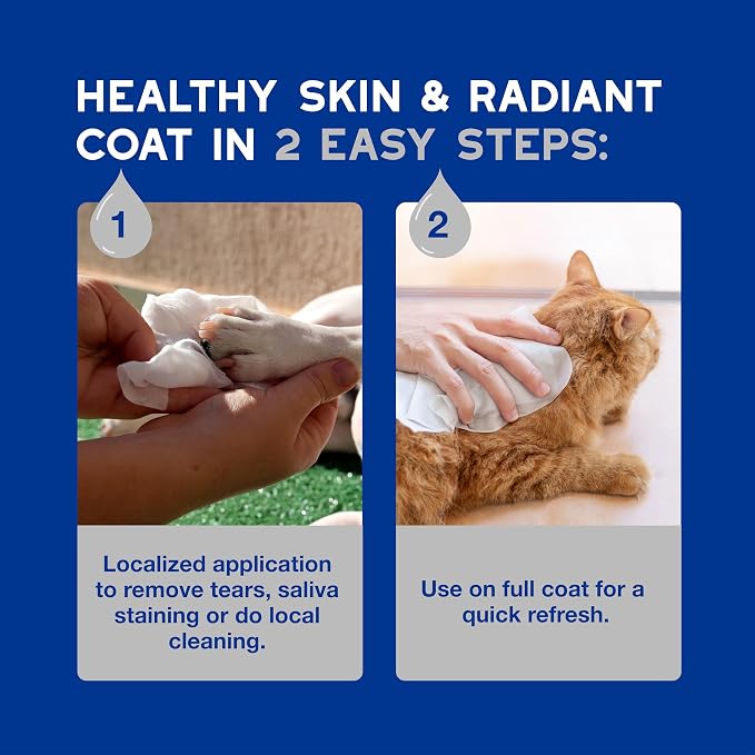 DOUXO® Skin & Coat SPA - Ultra-Safe Multipurpose Wipes for Dogs and Cats, 100 Wipes, Gently Removes Tear and Saliva Stains, Leaves the Coat and Skin Refreshed and Smelling Great, Skin-Friendly Formula