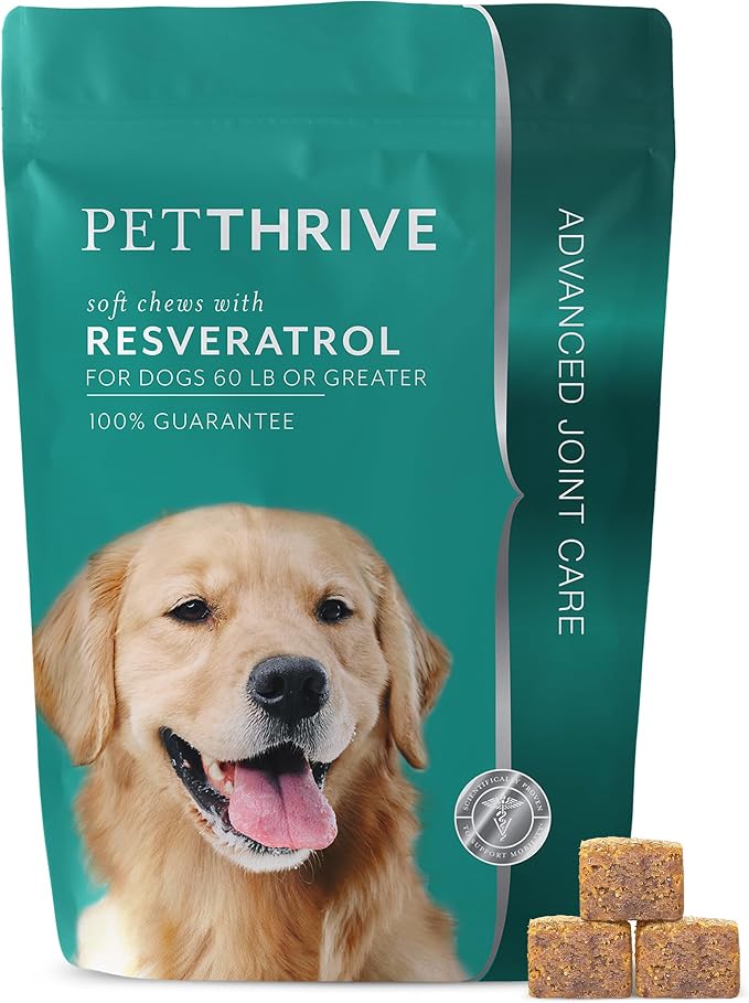 Resveratrol Chews Dog Supplement Bacon Flavor, Large Breed