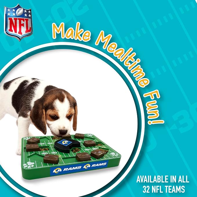 Pets First NFL Los Angeles RAMS Puzzle Toy, Puzzle Treat Dog Toy, Interactive Dog Treat Toy, Dog Puzzle