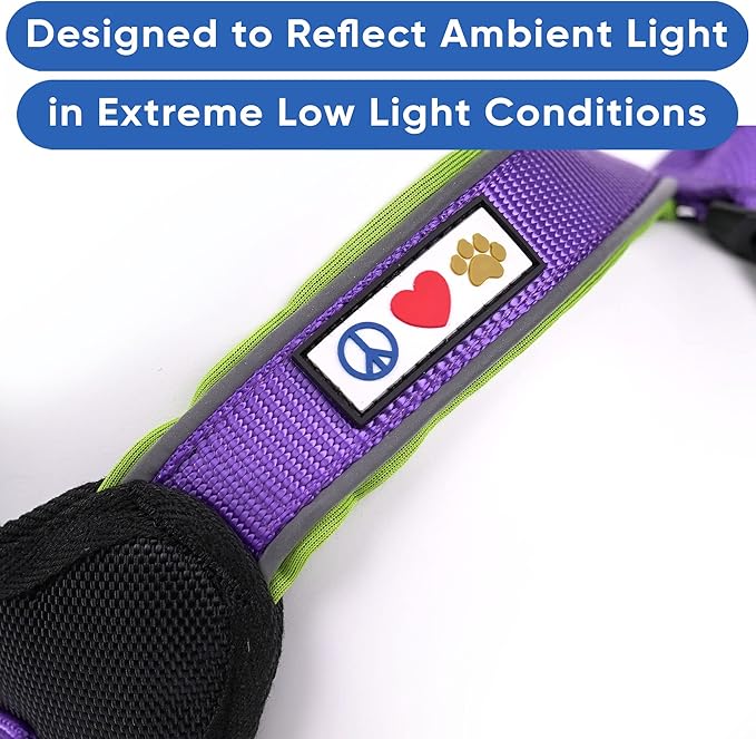 Pawtitas Reflective Padded Dog Harness for X-Small Dogs – Adjustable Puppy Step-in Vest | Fits Chest 14–18 in | No Pull Training Harness | XS | Purple