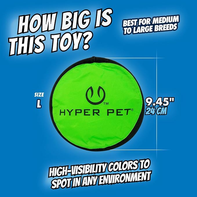 Hyper Pet Flippy Flopper Flying Disc Soft Dog Toy 9 Inch, Floats, 6 Pack