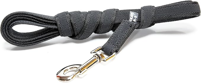 Color & Gray Super-Grip Leash without Handle, 0.79 in x 9.8 ft, Black-Gray