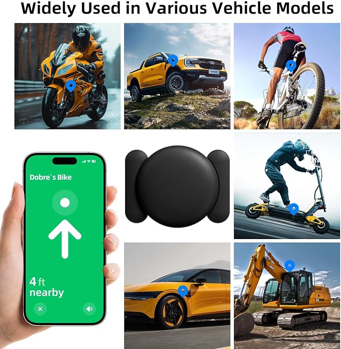 GPS Tracker for Vehicles, 2 PCS MINI Car Tracker Device Hidden, No Monthly Fee, Real-Time Tracker Device for Vehicles, Work with Find My (iOS Only), Magnetic Waterproof Car Tracker, Black