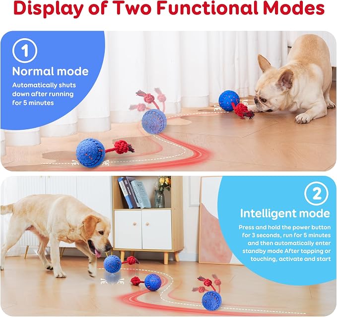 Interactive Dog Toy for Medium & Large Dogs, Safe E-TPU, IPX 7 Waterproof | Motion Activated Pet Toys for Dogs, Durable Interactive Dog Toys to Keep Them Busy, Rechargeable Moving Bouncing Dog Ball