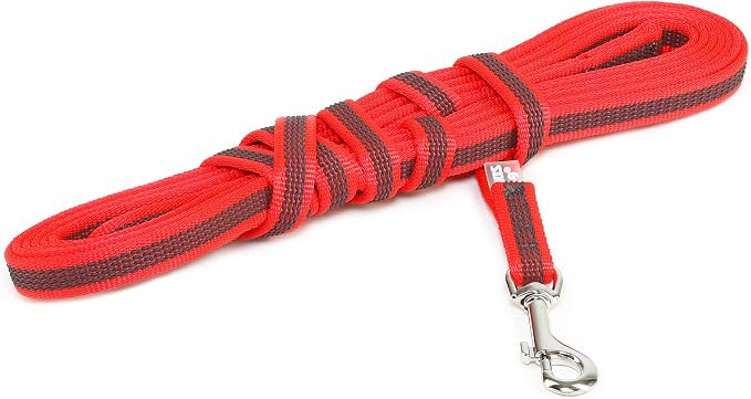 Julius-K9 218GM-R-S5 Color & Gray Super-Grip Leash with Handle, 14 mm x 5 m, Red-Gray