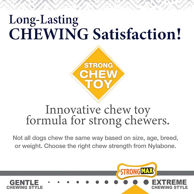 Nylabone Strong Chew Gourmet Style Dog Chew Toy Bundle, Small, 3 Count | Bacon, peanut butter, and chicken flavor, variety of shapes, durable chew toys, long lasting, for dogs up to 25 lbs