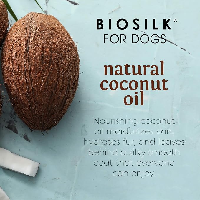 BioSilk Silk Therapy Conditioning Detangling Dog Spray, 7 Fl Oz Bottle | Coconut oil formula, leave-in detangler, sulfate-free, smooths and conditions coat