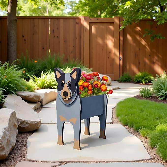 Australian Cattle Dog Planter Pots, Animal Shaped Flower Pot