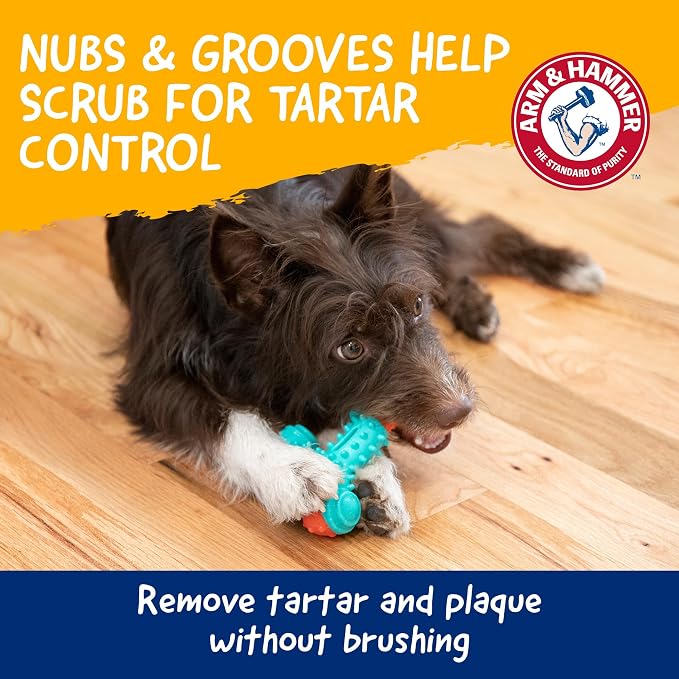 Arm & Hammer Nubbies Wishbone Dental Dog Chew Toy, Chicken Flavor, 24-Pk | Nylon and TPR construction, baking soda infused, reduces plaque and tartar buildup, ideal for moderate chewers
